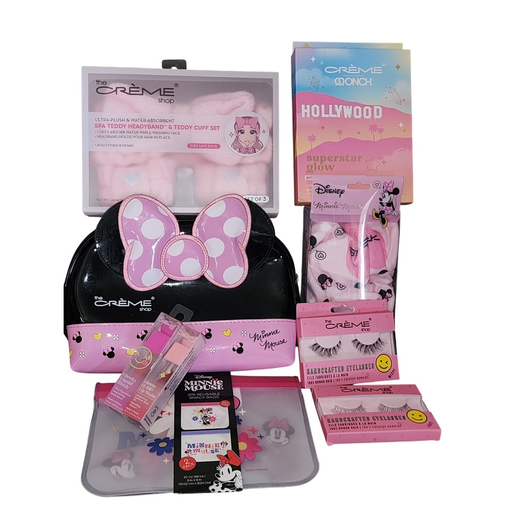 The Creme Shop Disney Minnie Mouse Beauty Bundle Spa Set Lashes Pamper Yourself
